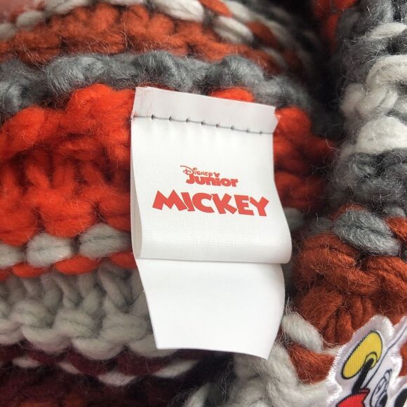 New Mickey Mouse Knit Beanie & Mittens Set Toddler 2T-5T Disney Boy Girl PomPom - Picture 6 of 7